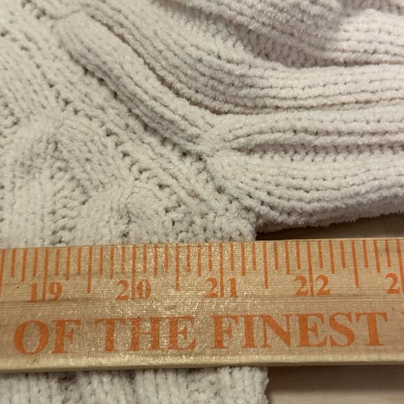 American Eagle Sweater Medium Cream Mock Neck Thick Ribbed Chunky Ribbed Knit - Picture 4 of 5